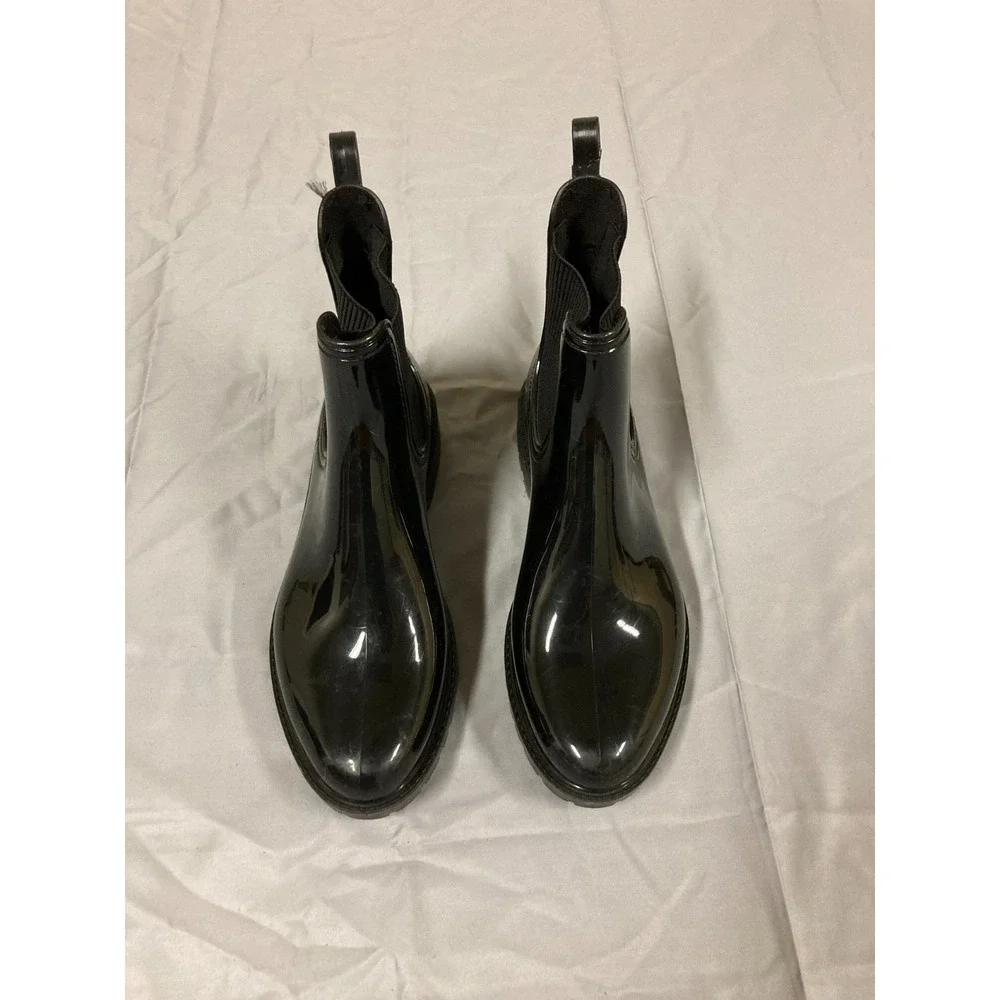 Toni Pons Cavan Chelsea Boot Women's Black Glossy‎ Round Toe Waterproof - 7.5